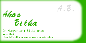 akos bilka business card